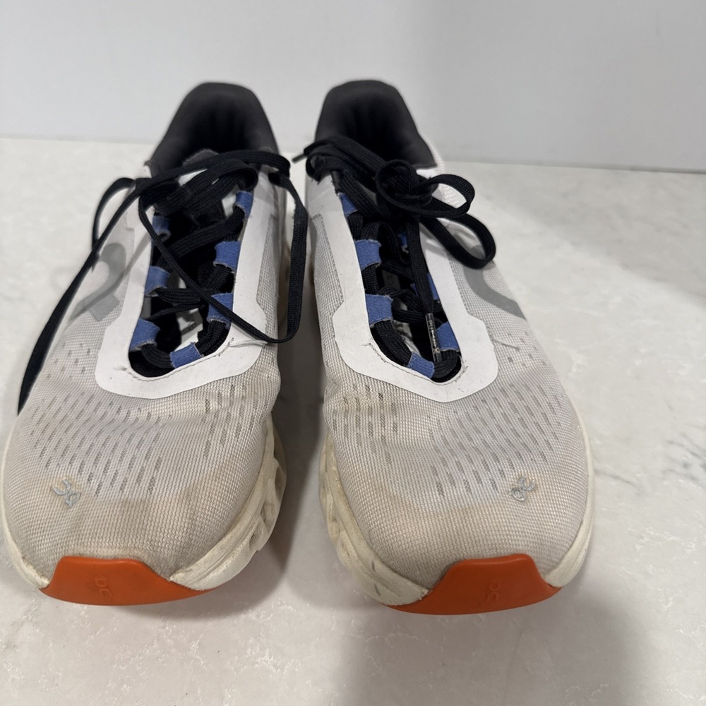 On Cloudmonster Women's Frost White Cobalt Blue Cloud Running Shoes Sneakers S 8